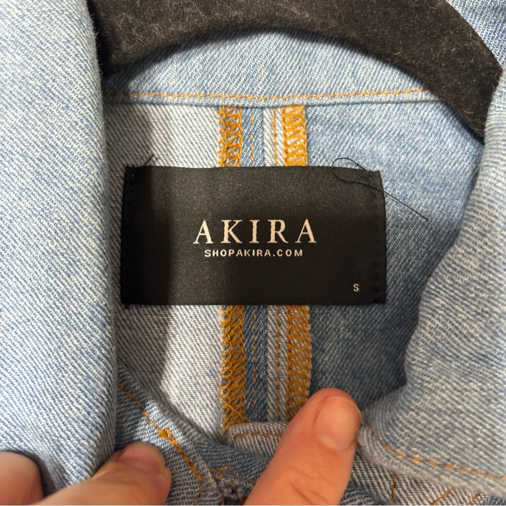 Akira Patchwork Cropped Denim Jacket - Mixed Blue… - image 6